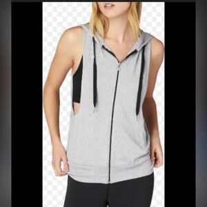 Beyond Yoga Gray Sleeveless Hoodie Yoga Vest size XS